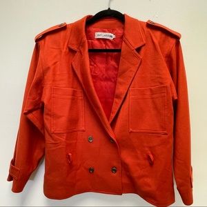 Vintage Guy Laroche orange double breasted 4 button notch lapel jacket e…